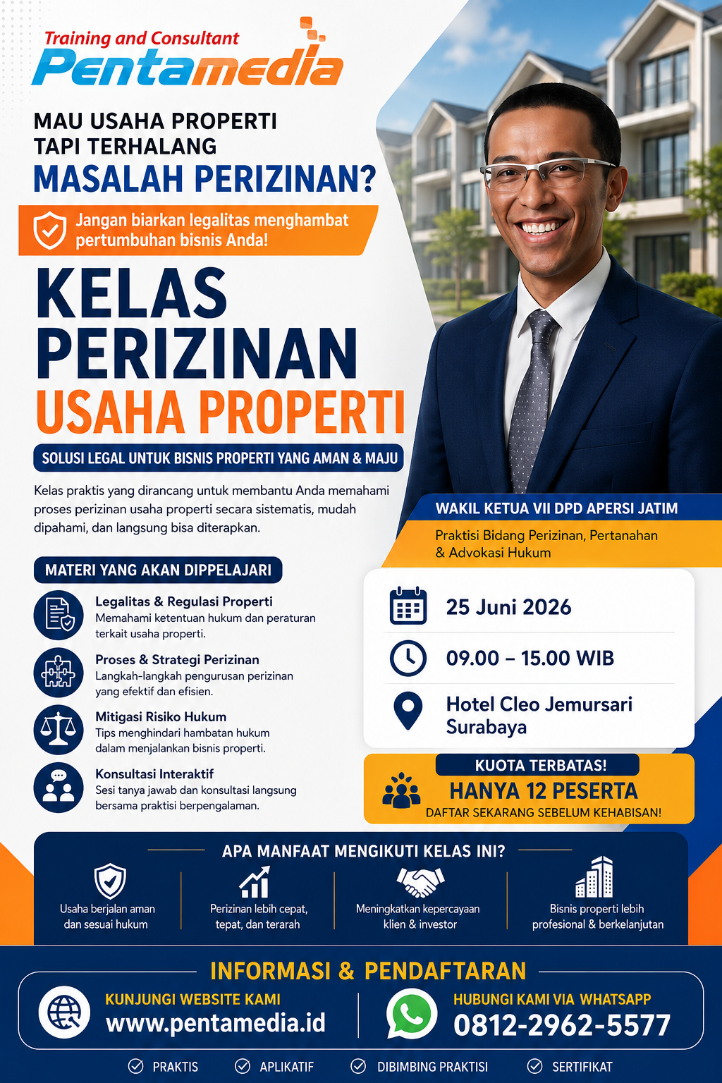 Kelas Perizinan Usaha Properti Surabaya 2026 | Solusi Legalitas Developer Properti Profesional